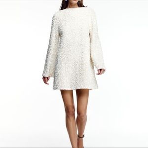 NWT H&M sequined tie-back dress cream/ black bow